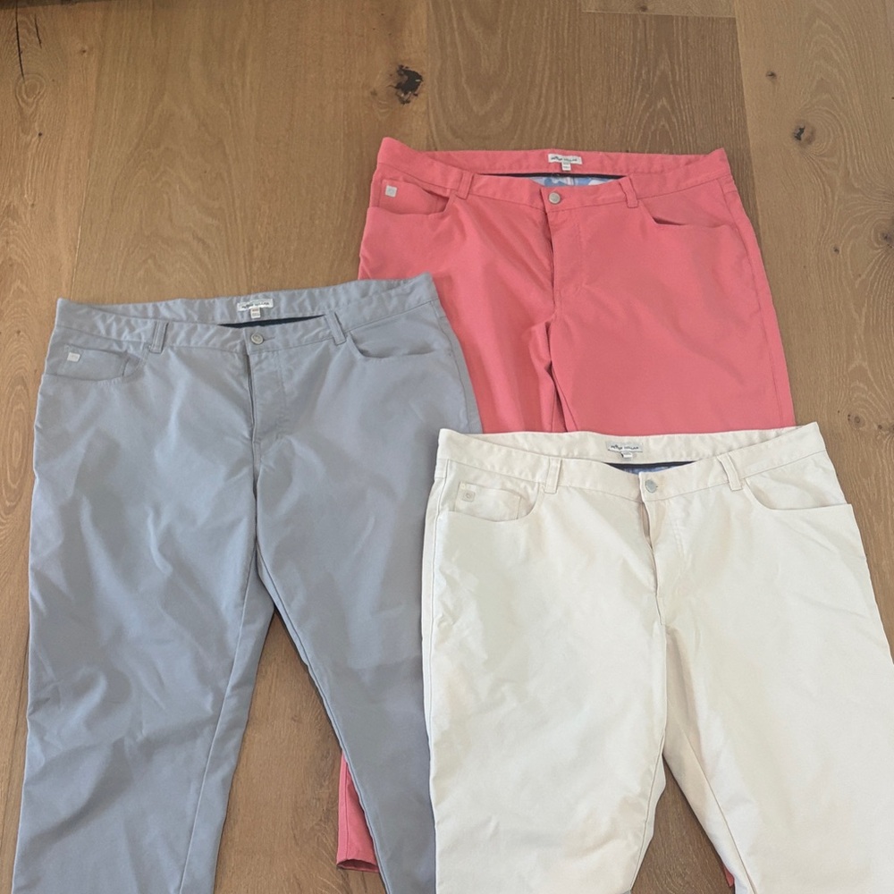 Peter Millar men’s pants 40/30 lot of Gray, salmon, and khaki